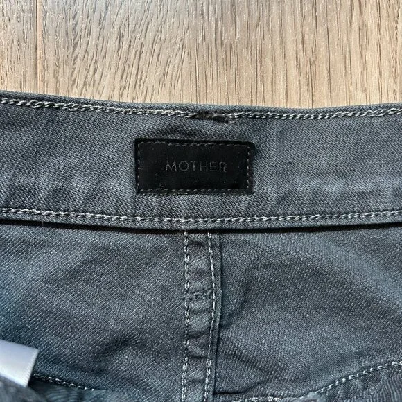 Mother The Wrapper Patch Springy Ankle Jeans in Faded Black Size 23